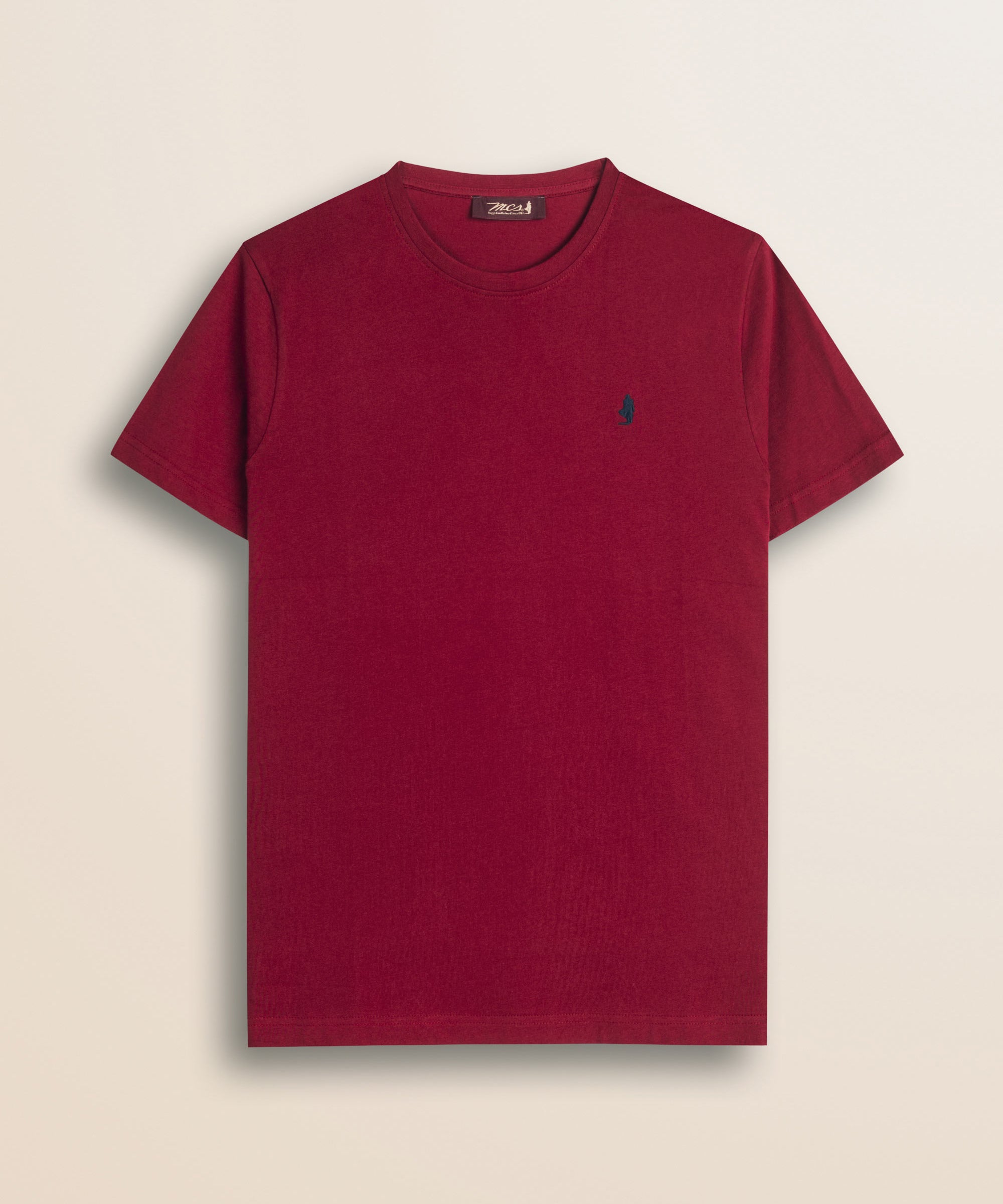 T-Shirt Girocollo in Jersey di Cotone fronte - Merlot