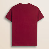 T-Shirt Girocollo in Jersey di Cotone retro - Merlot