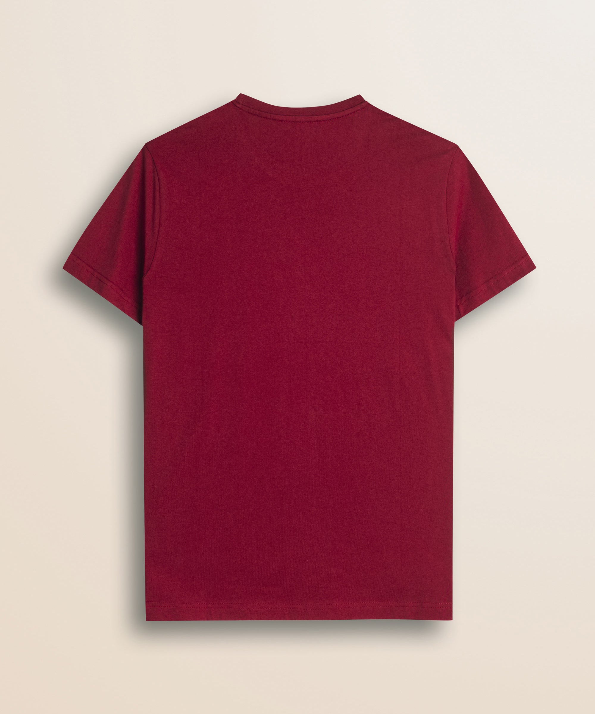 T-Shirt Girocollo in Jersey di Cotone retro - Merlot