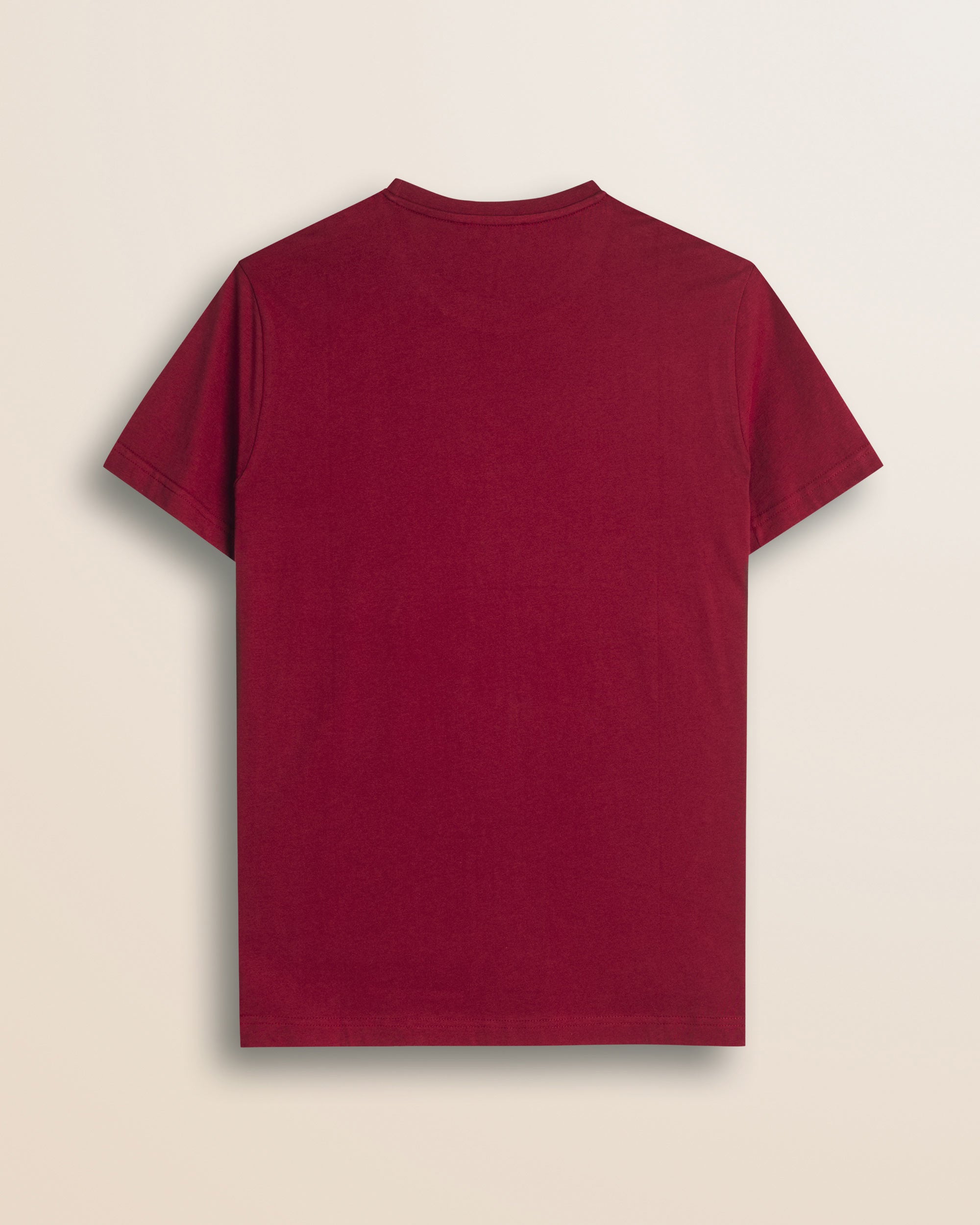 T-Shirt Girocollo in Jersey di Cotone retro - Merlot