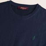 T-Shirt Girocollo in Jersey di Cotone dettaglio - Navy Blue