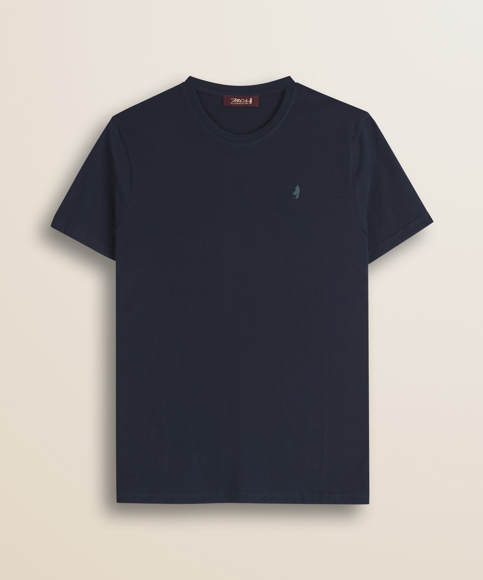 T-Shirt Girocollo in Jersey di Cotone fronte - Navy Blue