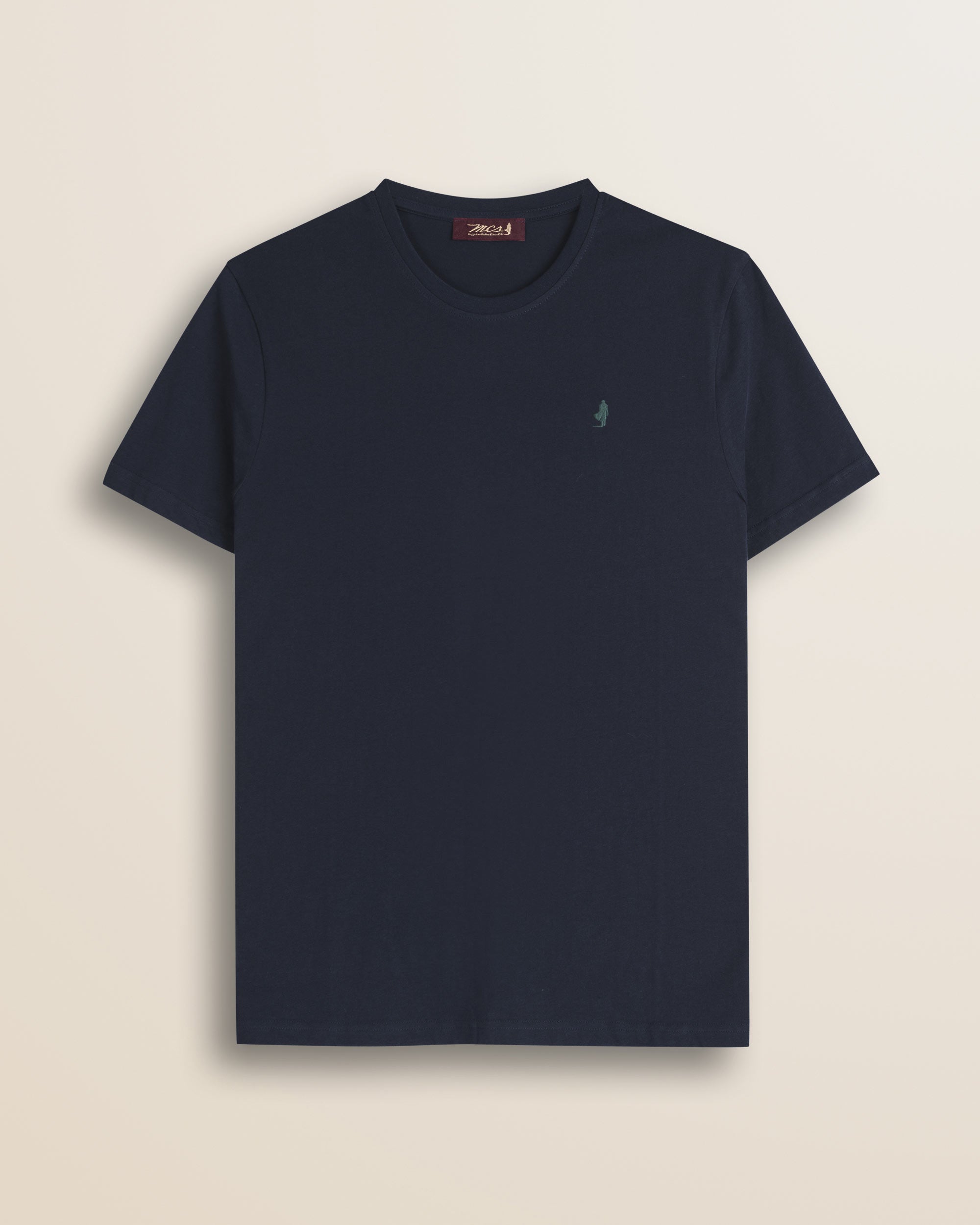 T-Shirt Girocollo in Jersey di Cotone fronte - Navy Blue