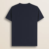 T-Shirt Girocollo in Jersey di Cotone retro - Navy Blue