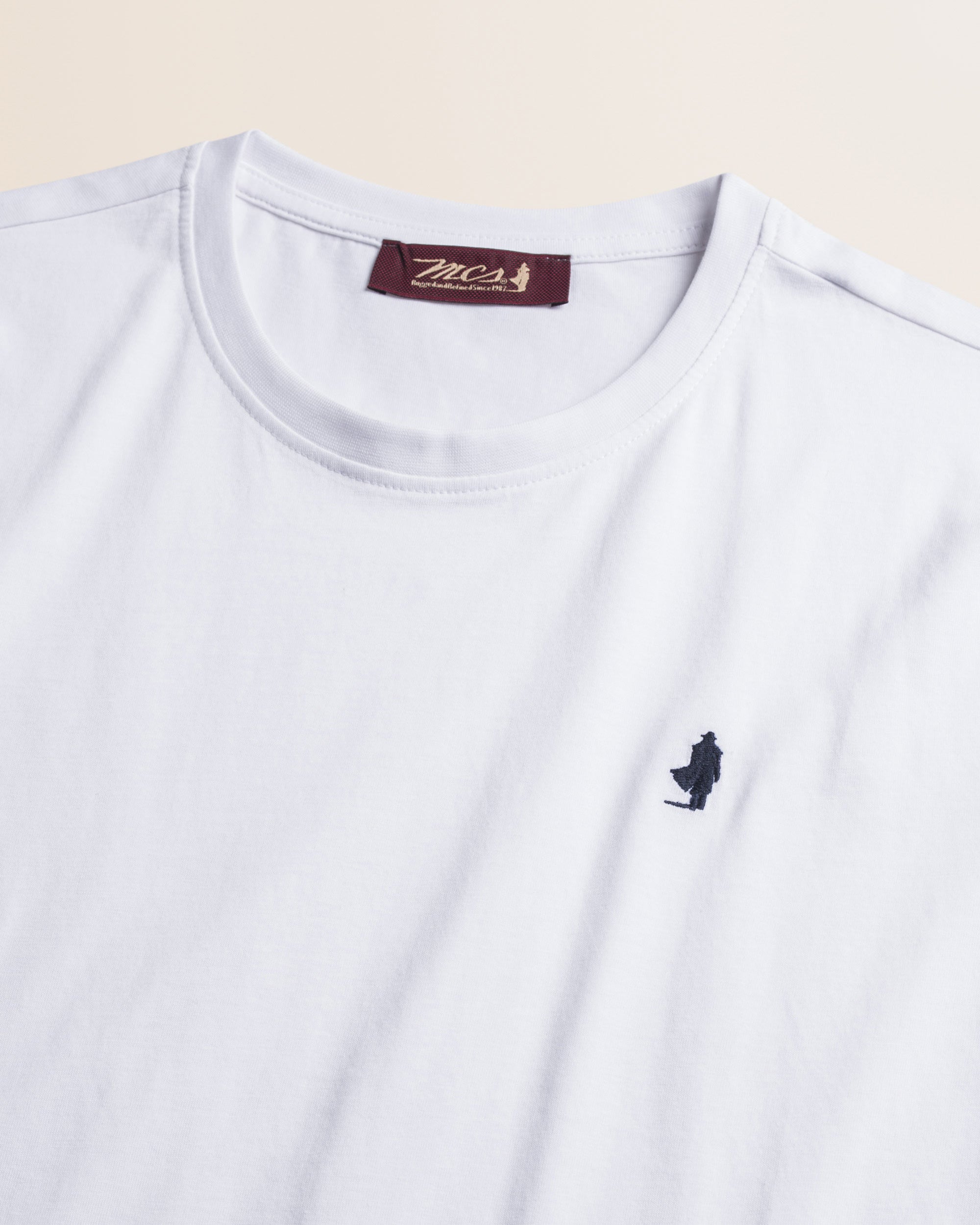 T-Shirt Manica Lunga in Jersey di Cotone dettaglio - White