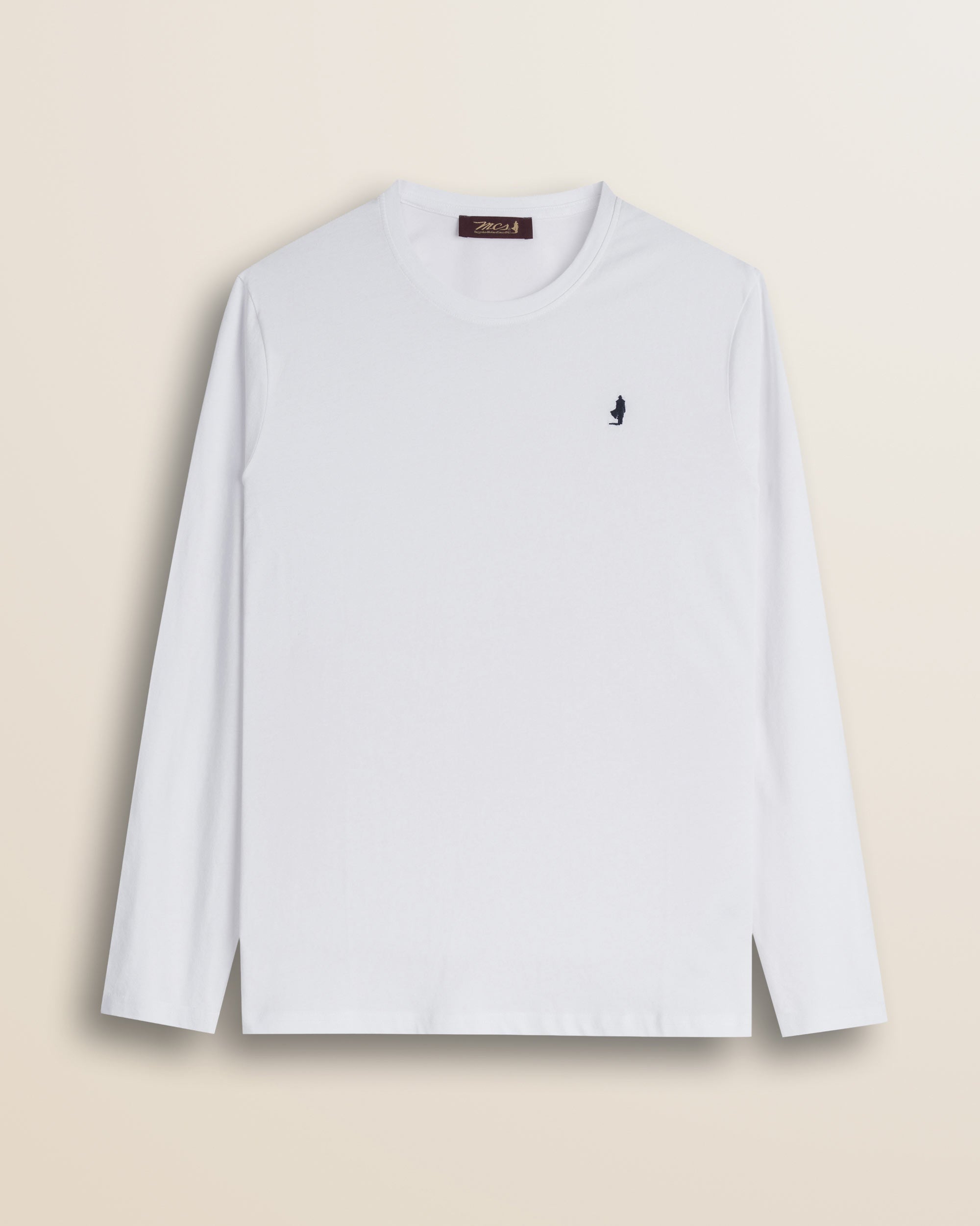T-Shirt Manica Lunga in Jersey di Cotone fronte - White