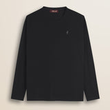 T-Shirt Manica Lunga in Jersey di Cotone fronte - Black