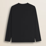 T-Shirt Manica Lunga in Jersey di Cotone retro - Black