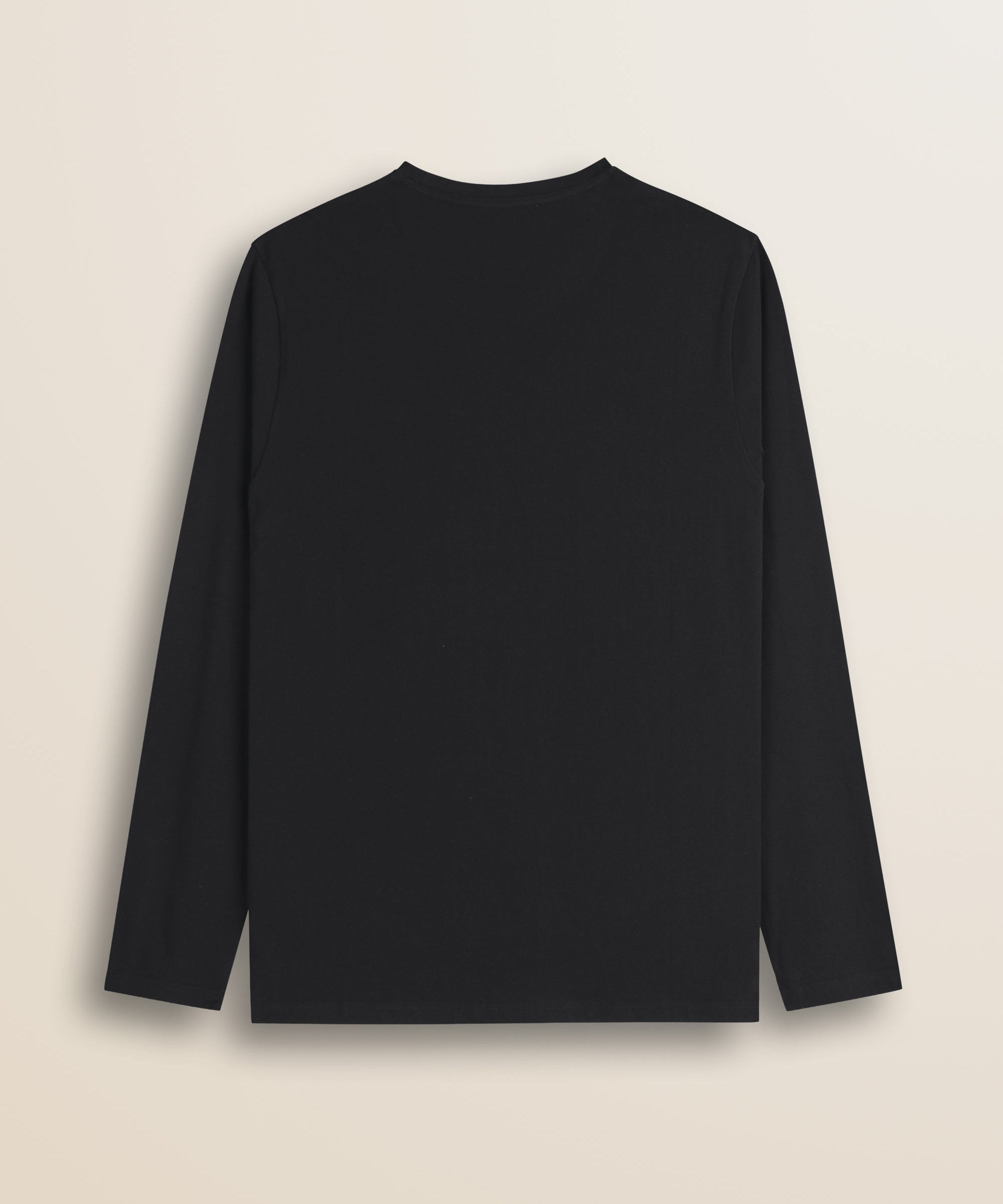 T-Shirt Manica Lunga in Jersey di Cotone retro - Black