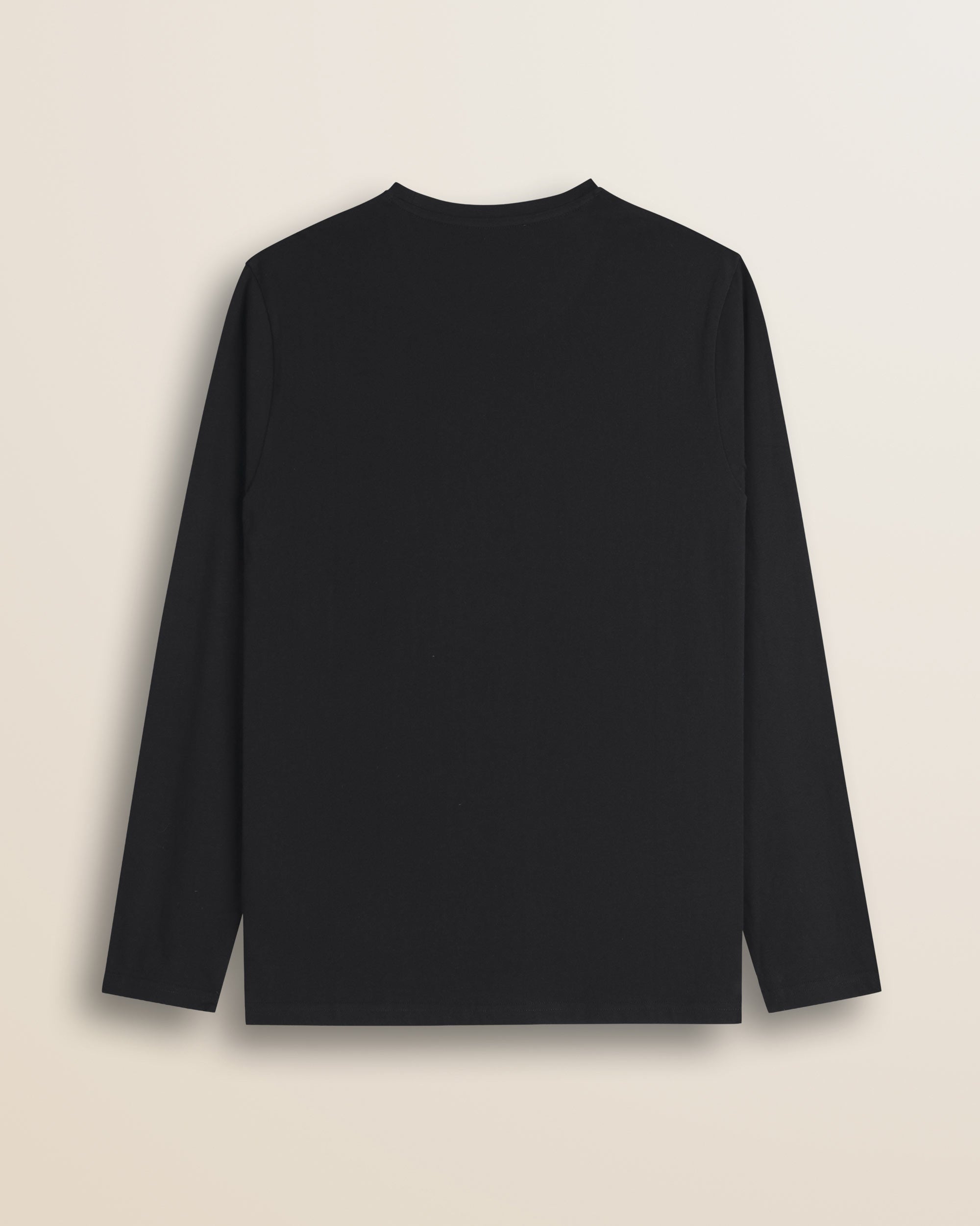 T-Shirt Manica Lunga in Jersey di Cotone retro - Black