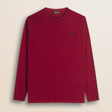 T-Shirt Manica Lunga in Jersey di Cotone fronte - Merlot