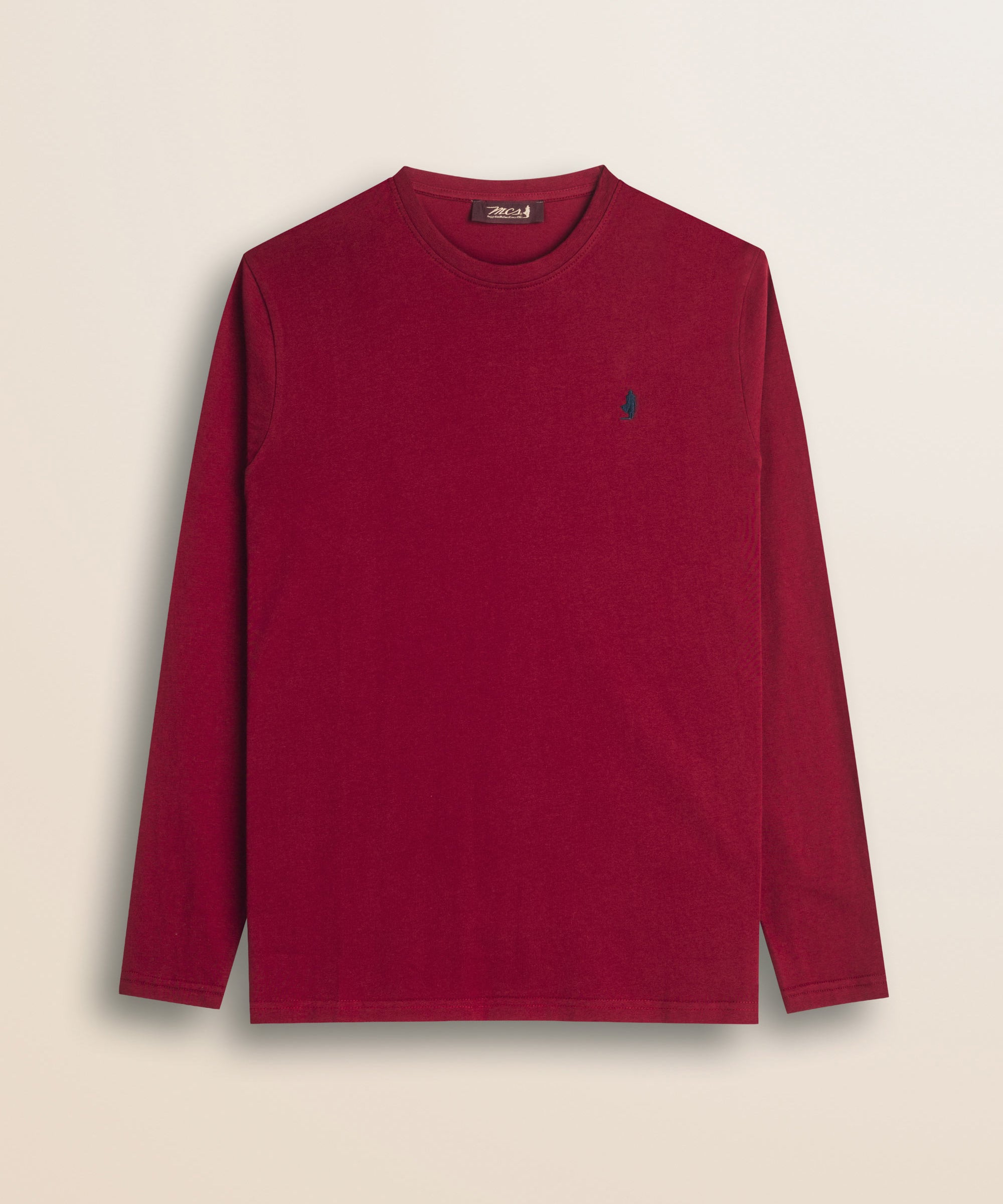 T-Shirt Manica Lunga in Jersey di Cotone fronte - Merlot