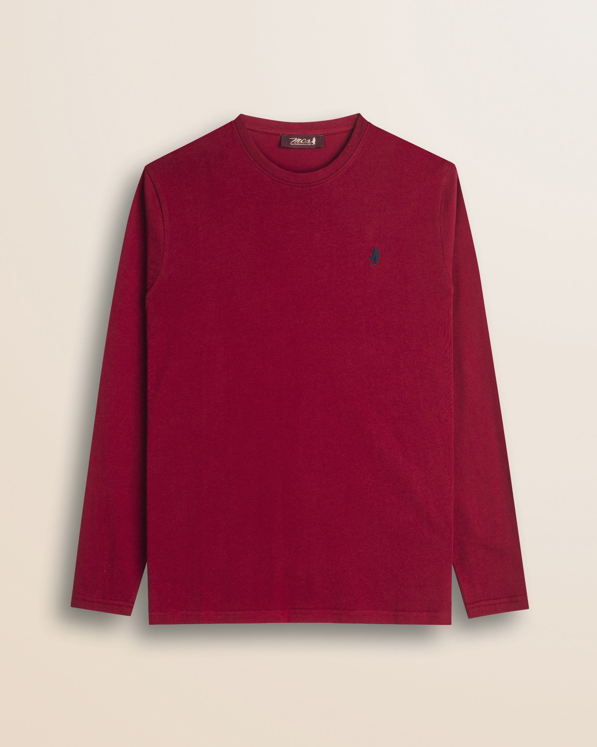 T-Shirt Manica Lunga in Jersey di Cotone fronte - Merlot