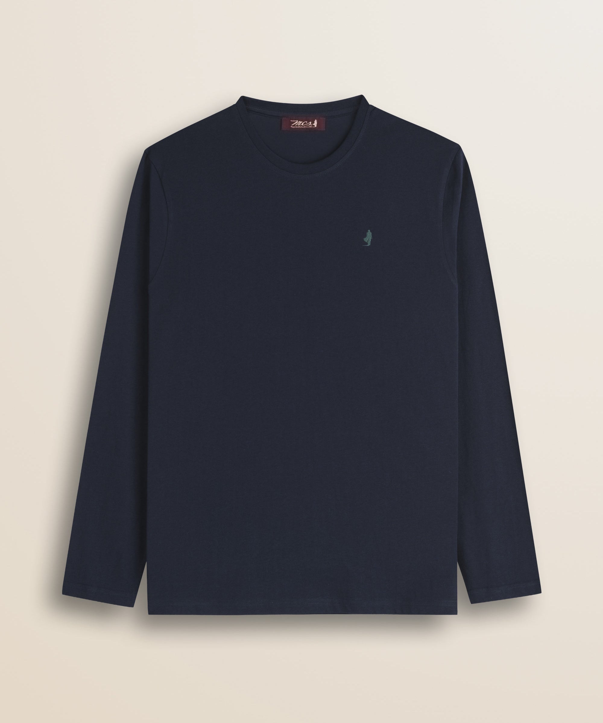 T-Shirt Manica Lunga in Jersey di Cotone fronte - Navy Blue