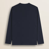 T-Shirt Manica Lunga in Jersey di Cotone retro - Navy Blue