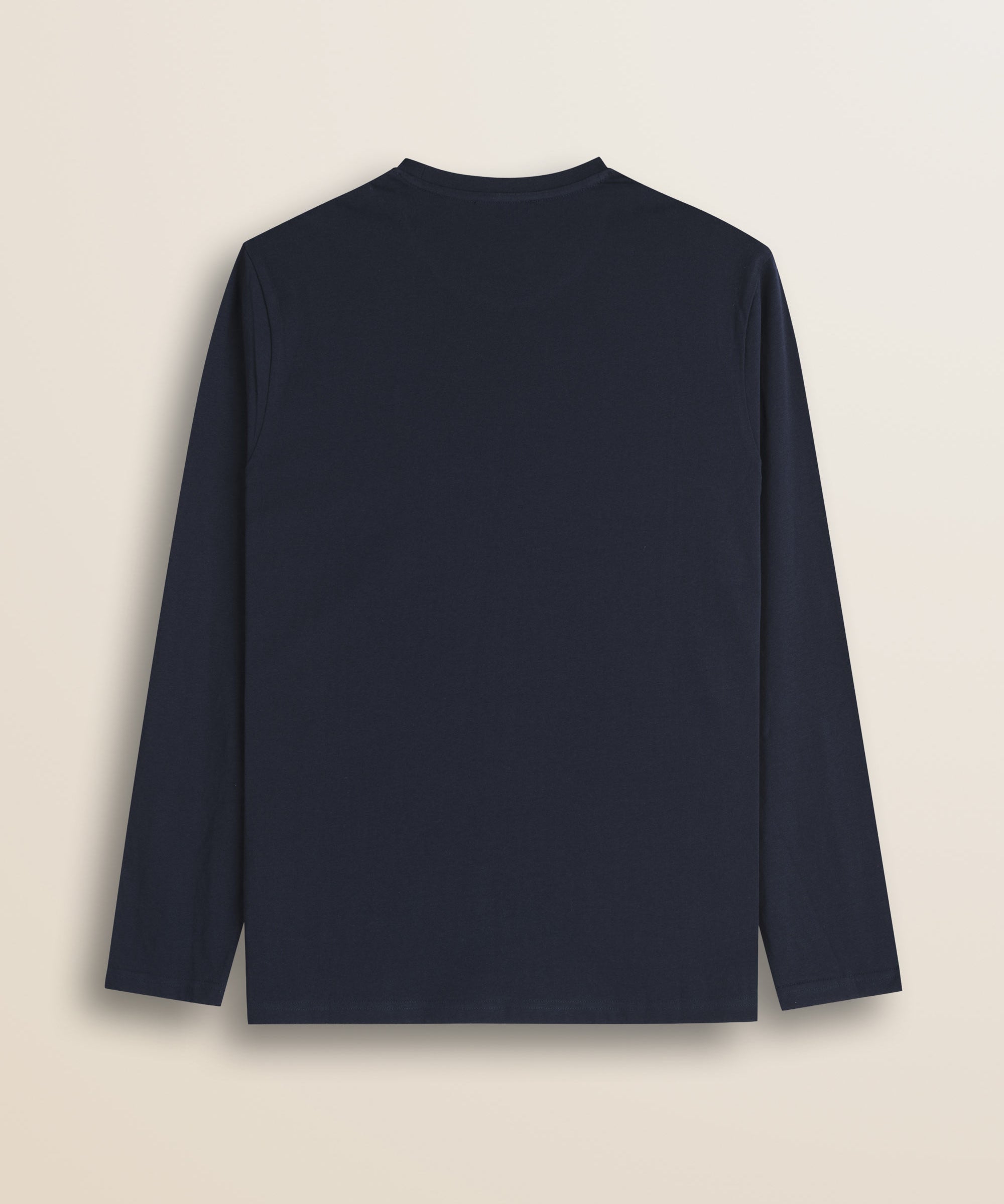 T-Shirt Manica Lunga in Jersey di Cotone retro - Navy Blue