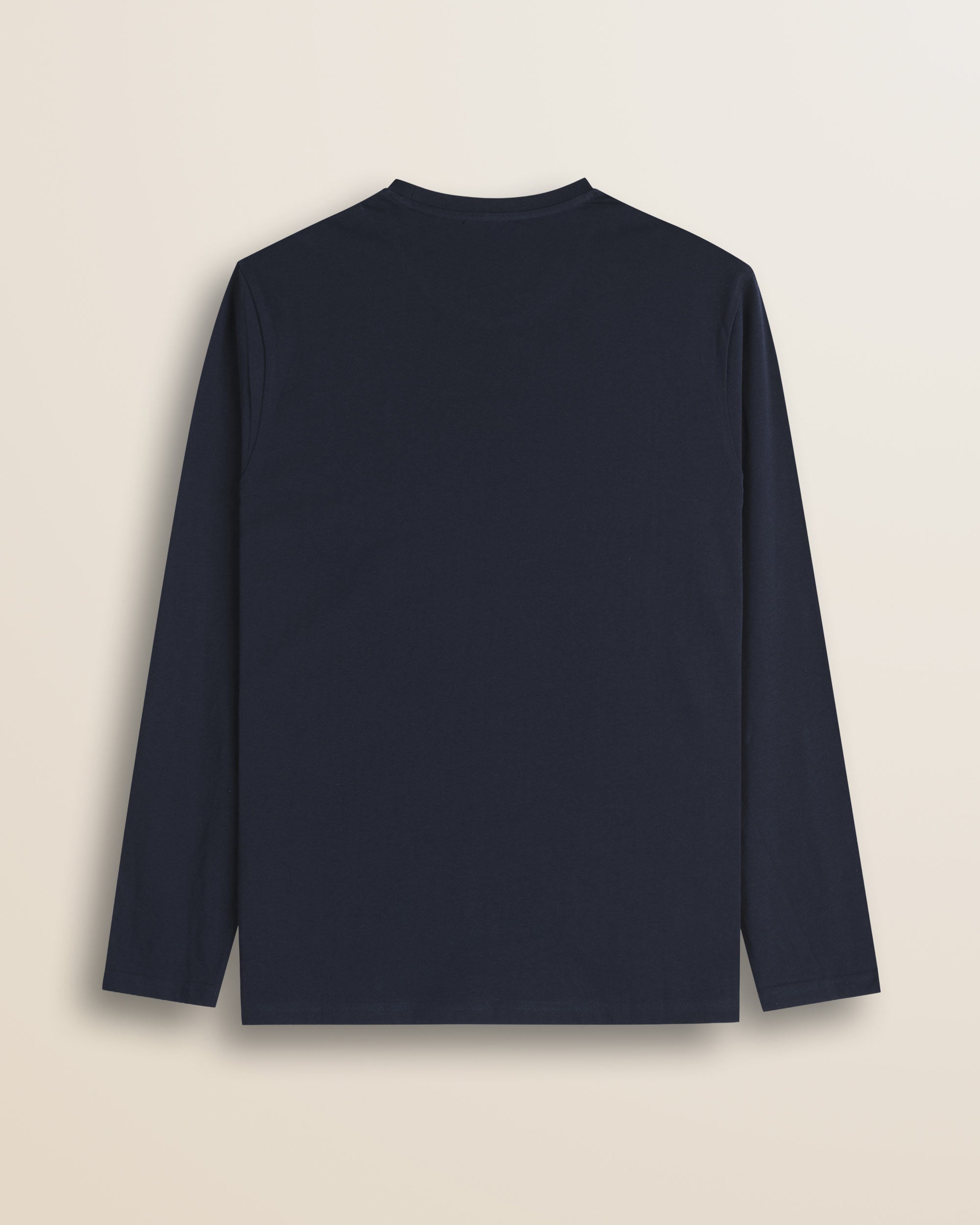T-Shirt Manica Lunga in Jersey di Cotone retro - Navy Blue