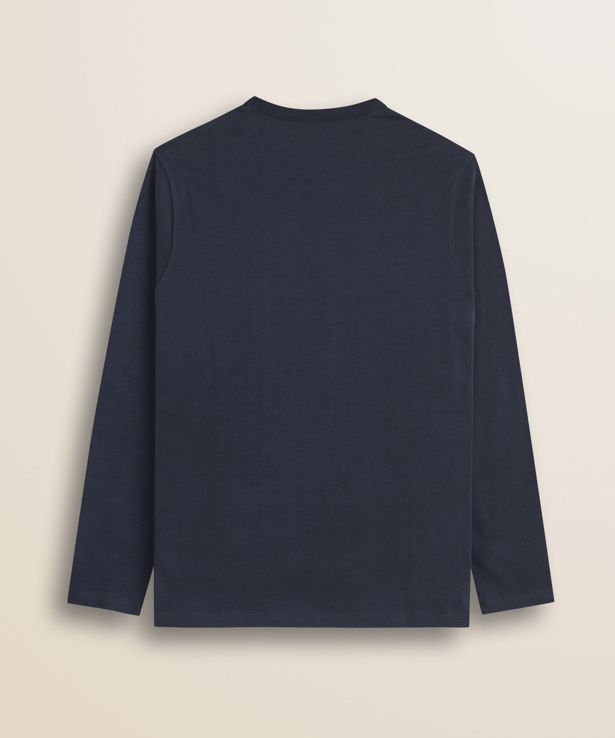 T-Shirt Manica Lunga in Jersey Smerigliato retro - Navy Blue