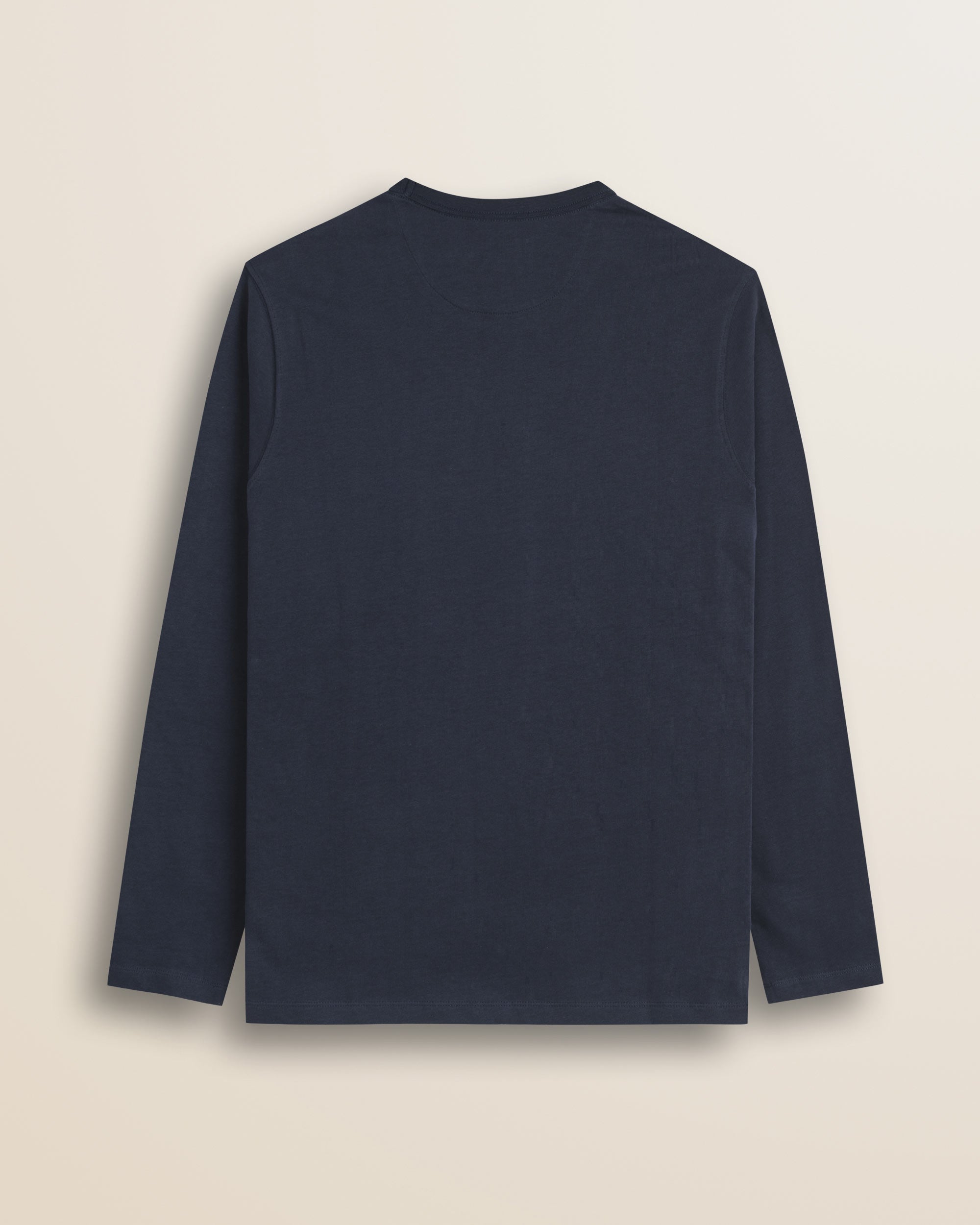 T-Shirt Manica Lunga in Jersey Smerigliato retro - Navy Blue