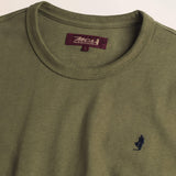 T-Shirt Manica Lunga in Jersey Smerigliato dettaglio - Olive Night