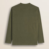 T-Shirt Manica Lunga in Jersey Smerigliato retro - Olive Night