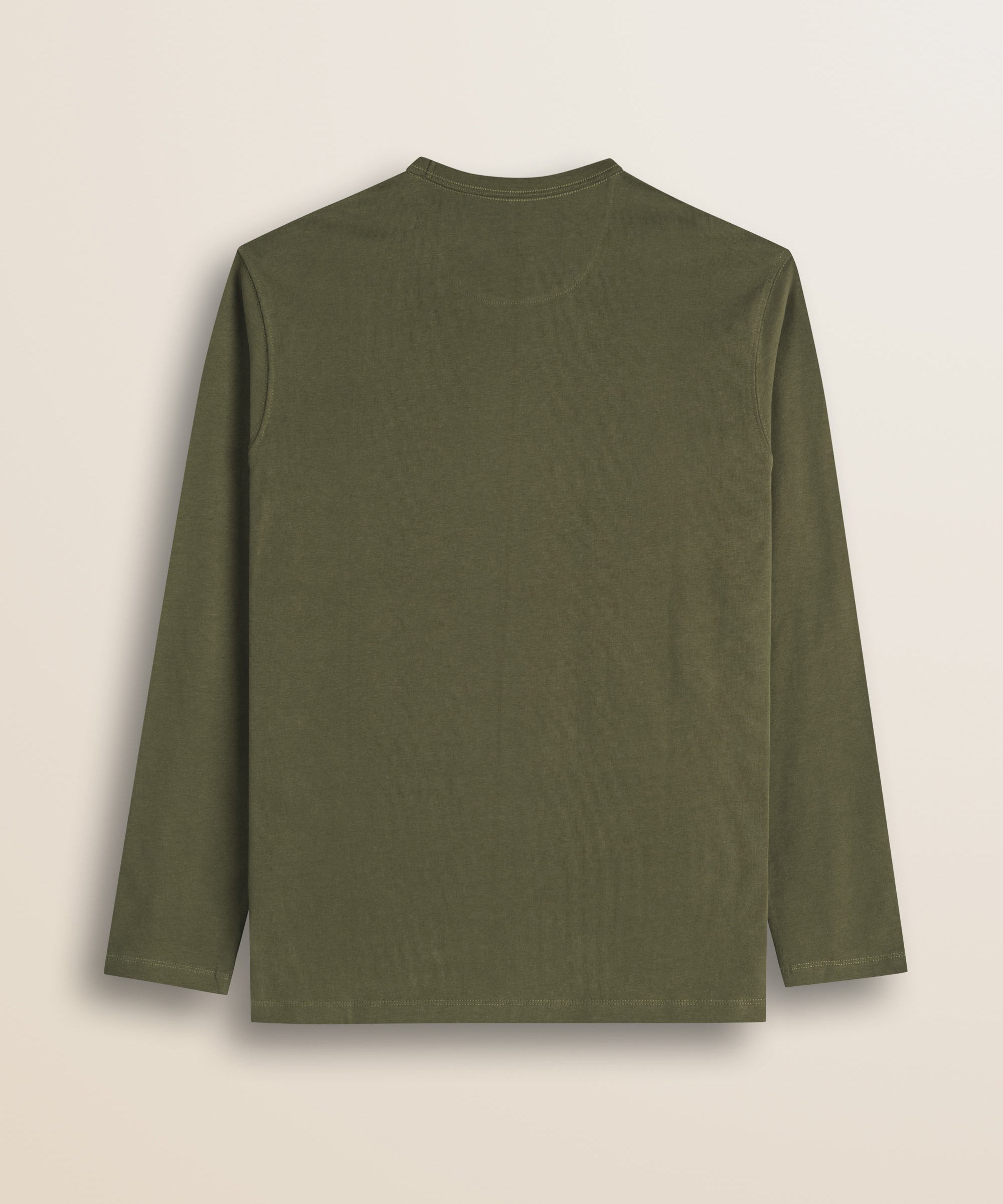 T-Shirt Manica Lunga in Jersey Smerigliato retro - Olive Night