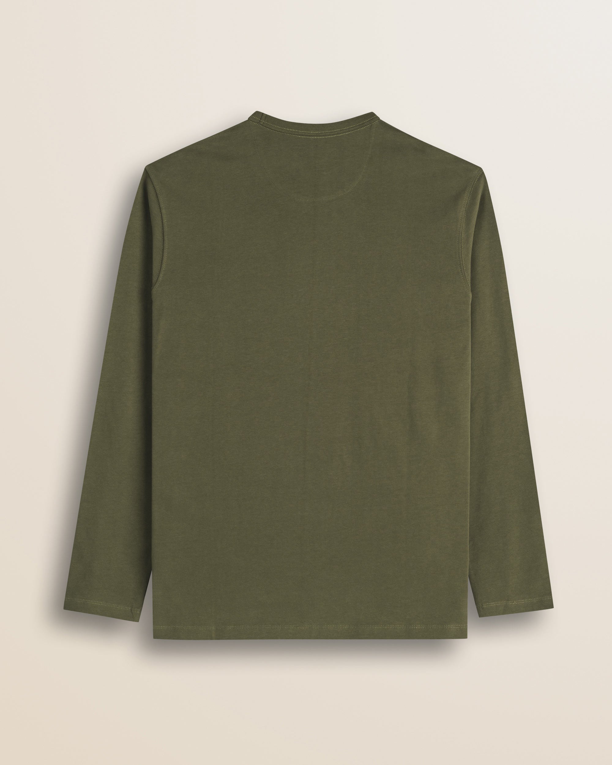 T-Shirt Manica Lunga in Jersey Smerigliato retro - Olive Night