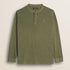 Maglia Serafino in Cotone Tinta in Capo fronte - Olive Night
