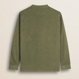 Maglia Serafino in Cotone Tinta in Capo retro - Olive Night