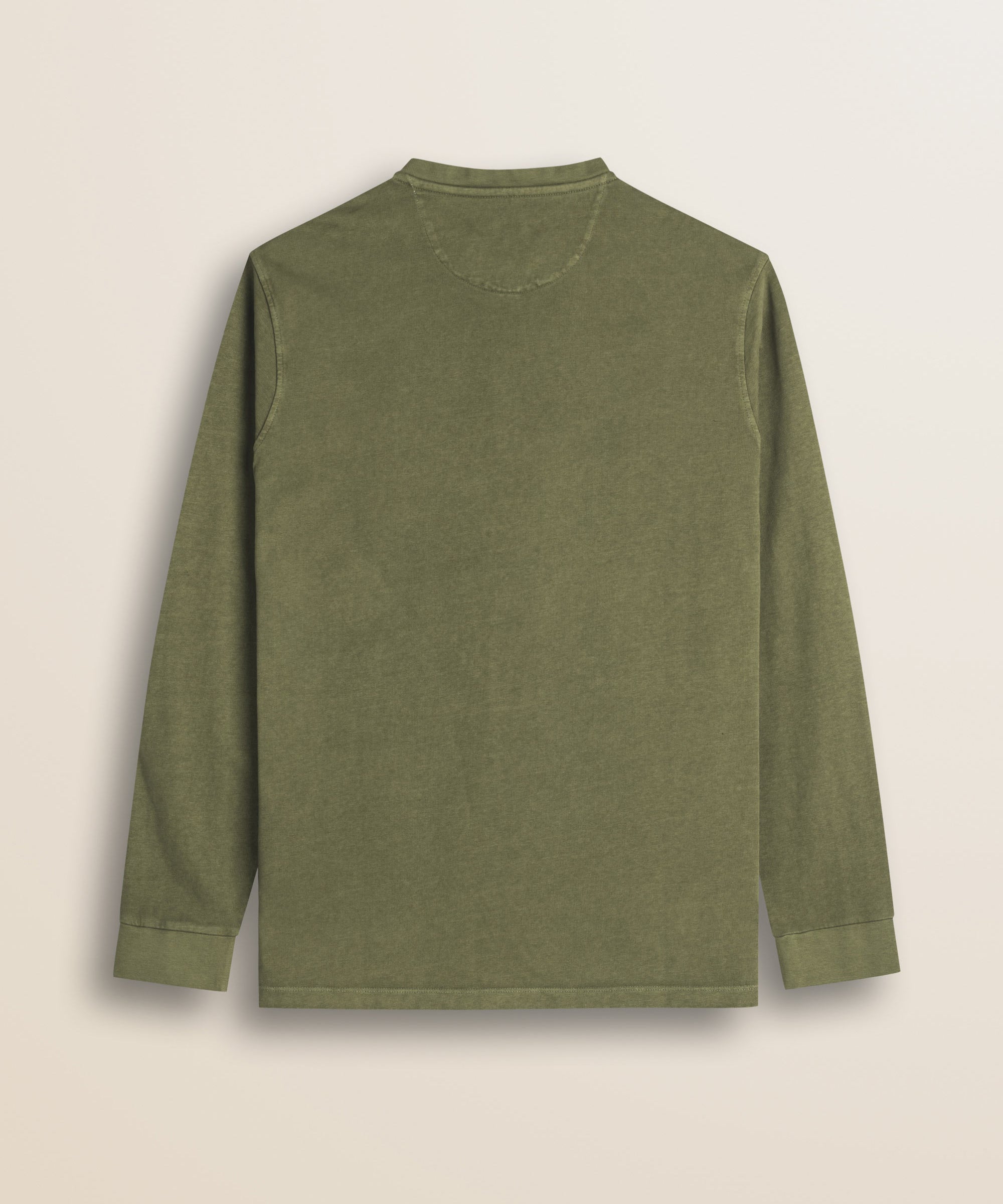 Maglia Serafino in Cotone Tinta in Capo retro - Olive Night