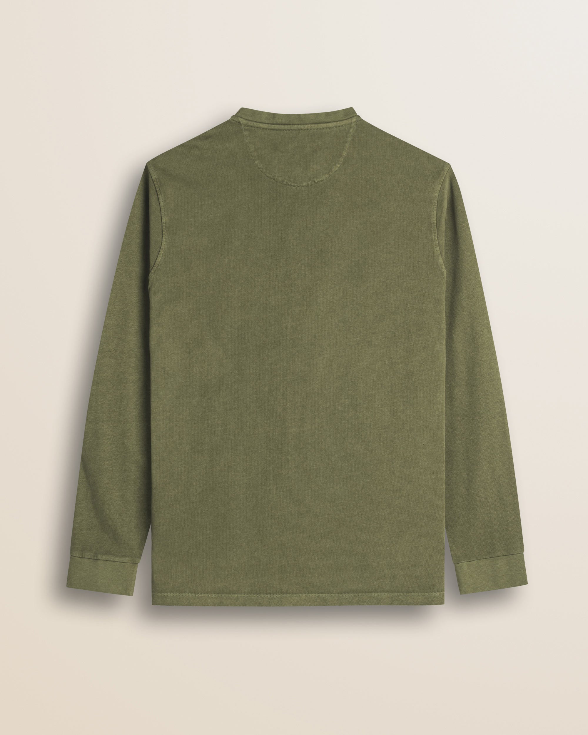 Maglia Serafino in Cotone Tinta in Capo retro - Olive Night