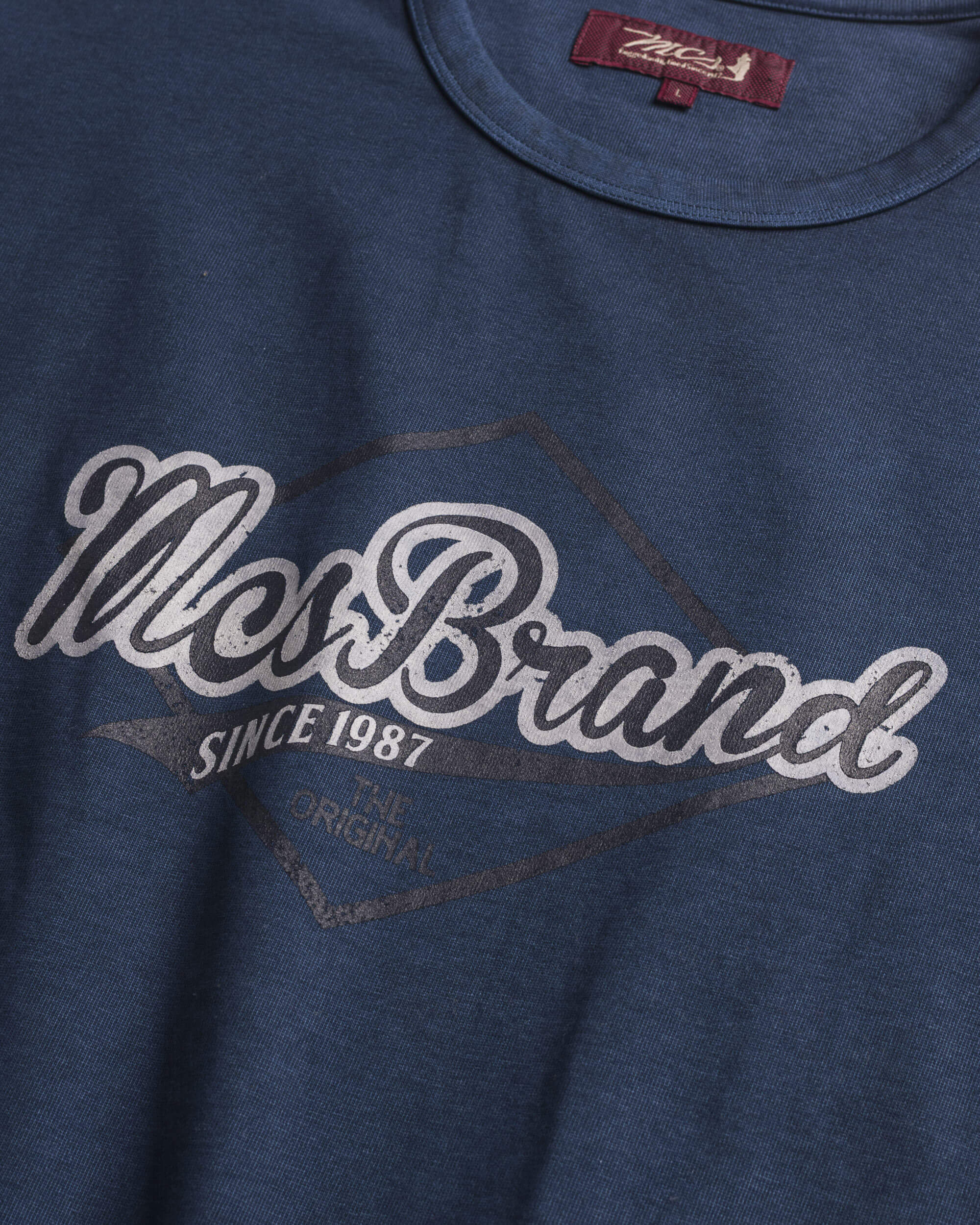 T-Shirt Manica Lunga con Stampa MCS Tinta in Capo dettaglio - Navy Blue