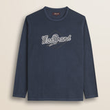 T-Shirt Manica Lunga con Stampa MCS Tinta in Capo fronte - Navy Blue