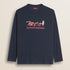 T-Shirt Manica Lunga in Cotone con Stampa Logo fronte - Navy Blue
