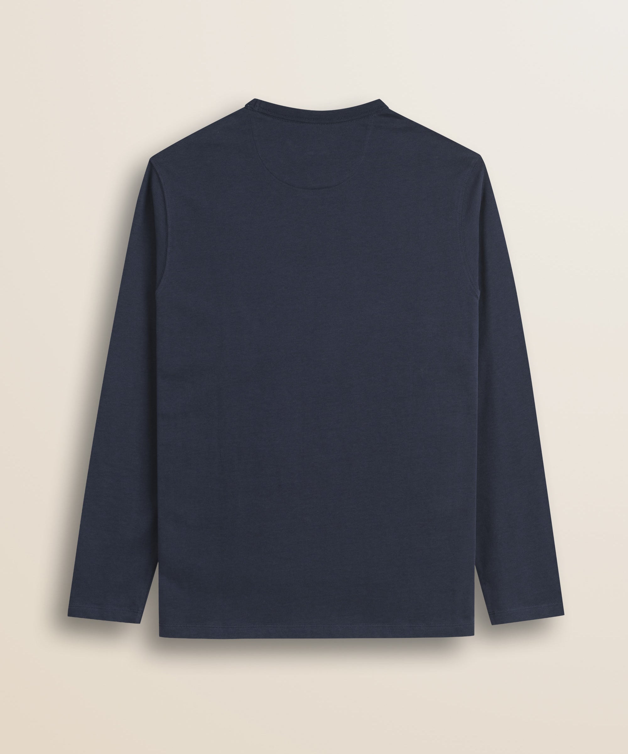 T-Shirt Manica Lunga in Cotone con Stampa Logo retro - Navy Blue