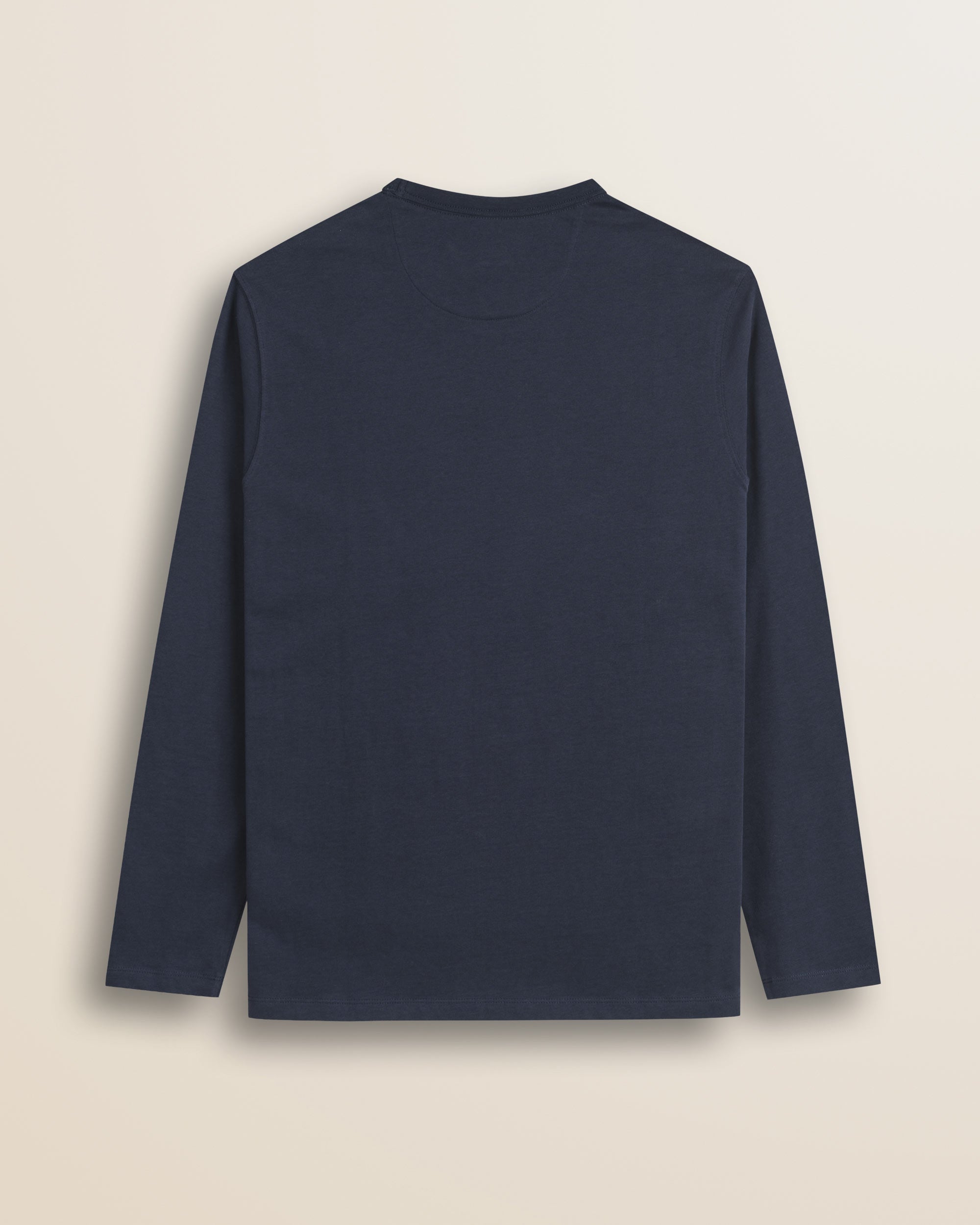 T-Shirt Manica Lunga in Cotone con Stampa Logo retro - Navy Blue