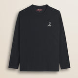 T-Shirt Manica Lunga con Logo Rider Flock fronte - Black