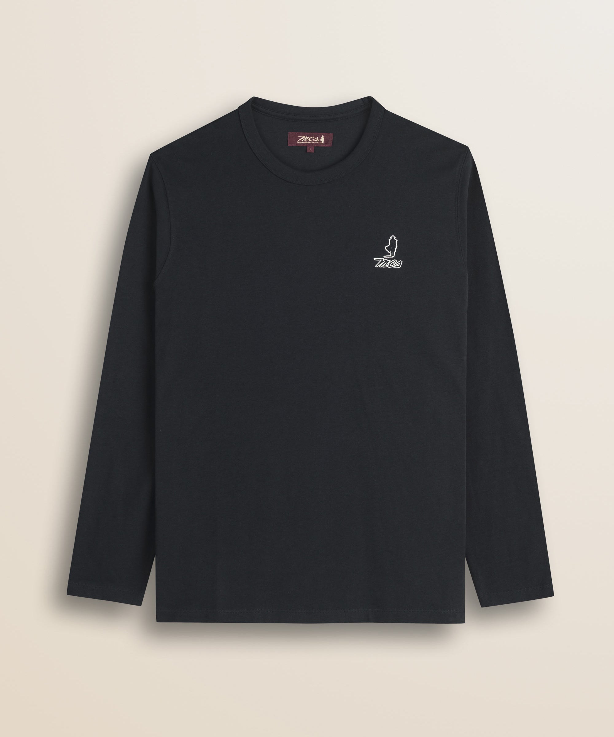 T-Shirt Manica Lunga con Logo Rider Flock fronte - Black