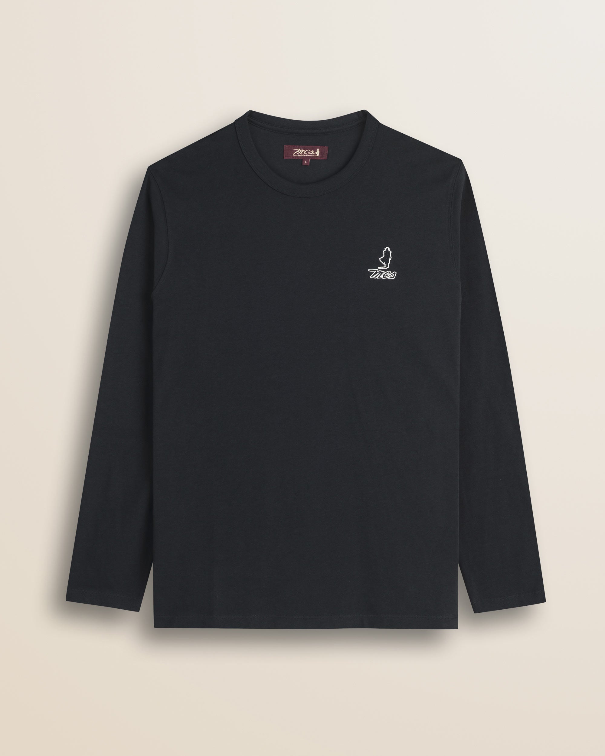T-Shirt Manica Lunga con Logo Rider Flock fronte - Black