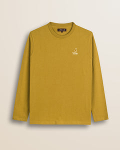 T-Shirt Manica Lunga con Logo Rider Flock fronte - Chai Tea
