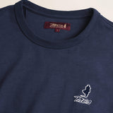 T-Shirt Manica Lunga con Logo Rider Flock dettaglio - Navy Blue
