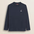T-Shirt Manica Lunga con Logo Rider Flock fronte - Navy Blue