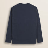 T-Shirt Manica Lunga con Logo Rider Flock retro - Navy Blue