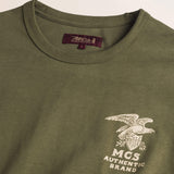 T-Shirt in Cotone con Stampa Punto Cuore dettaglio - Olive Night