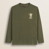 T-Shirt in Cotone con Stampa Punto Cuore fronte - Olive Night