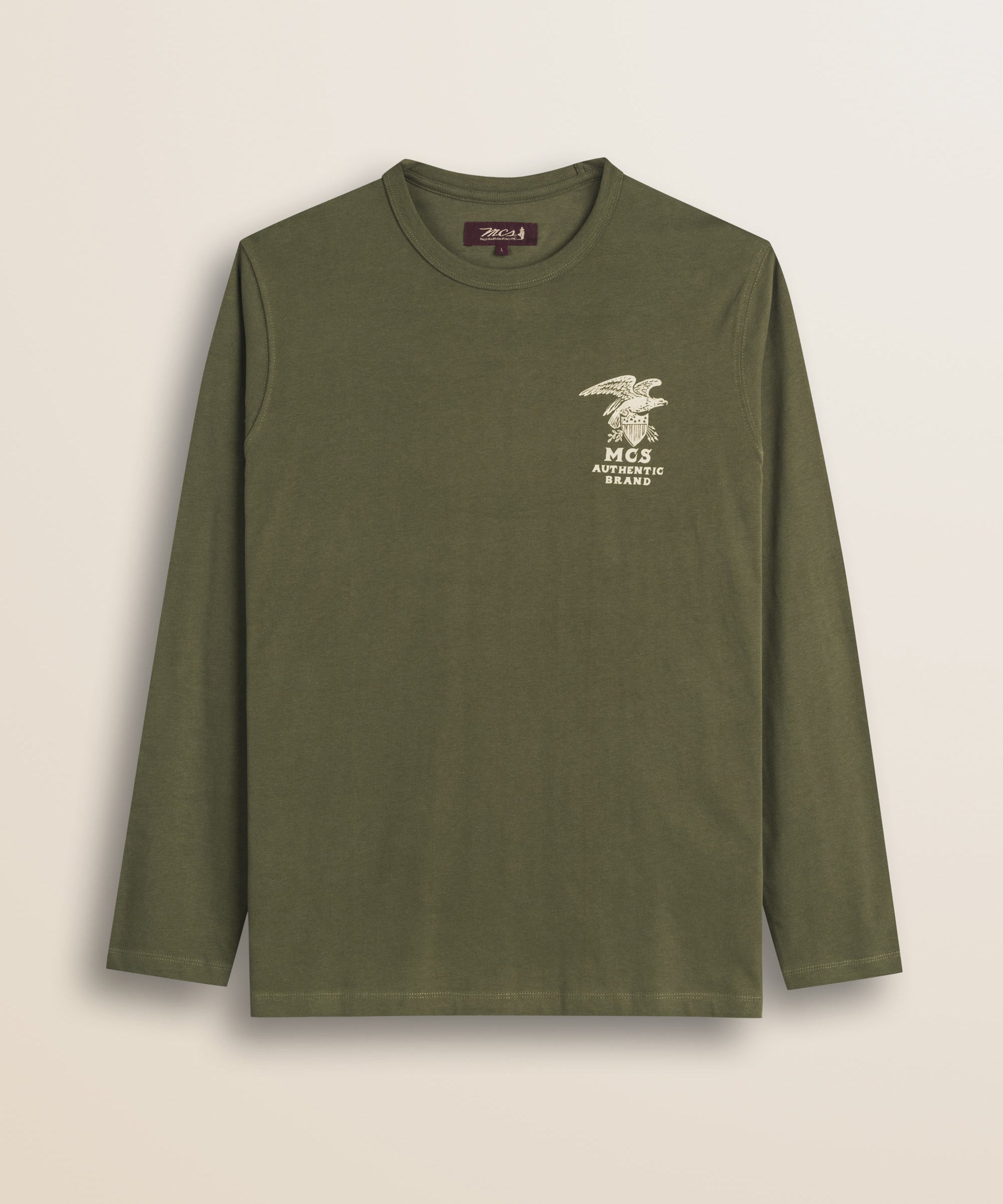 T-Shirt in Cotone con Stampa Punto Cuore fronte - Olive Night
