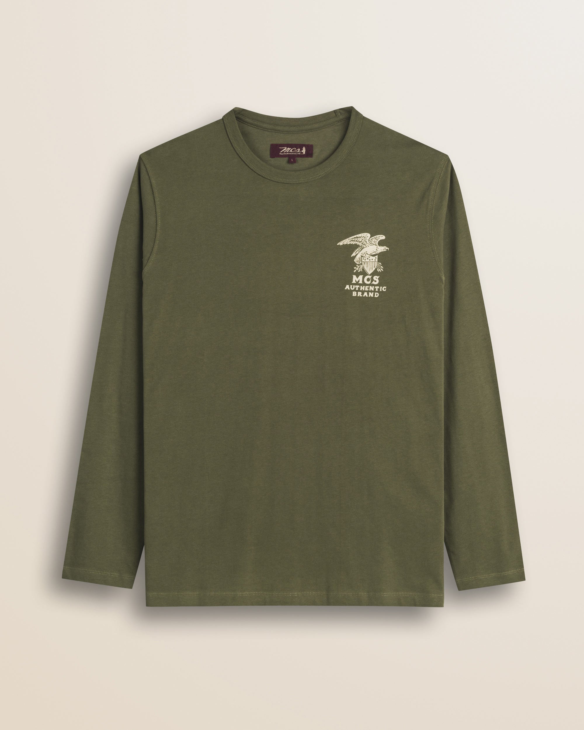 T-Shirt in Cotone con Stampa Punto Cuore fronte - Olive Night
