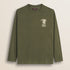 T-Shirt in Cotone con Stampa Punto Cuore fronte - Olive Night