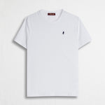 T-Shirt con Logo Ricamato 100% Cotone - White