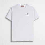 T-Shirt con Logo Ricamato 100% Cotone - White